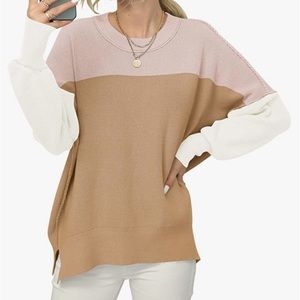 Color block, Pullover sweater top